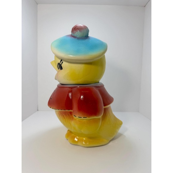 Vintage American bisque chick in a beret cookie jar - Picture 2 of 8